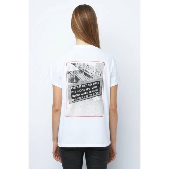 Zadig & Voltaire Tops - NWT Zadig & Voltaire Zoe Photoprint Pizza T-shirt Womens White Small